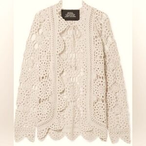Marc Jacobs Cream Crochet Cardigan redux Grunge Collection Knit